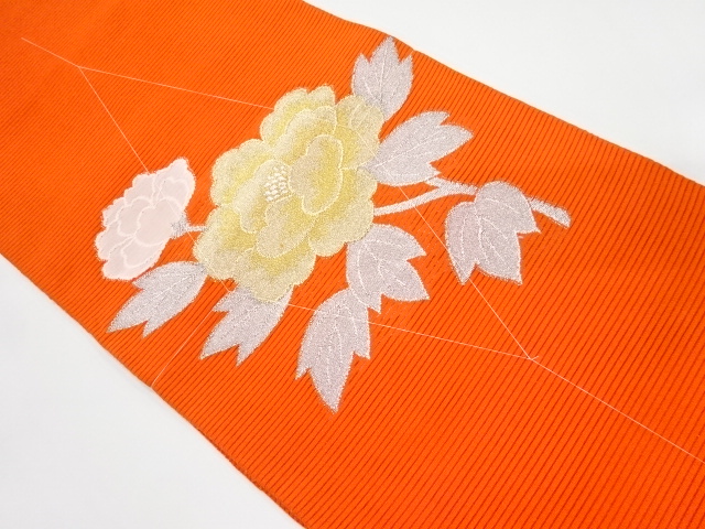 未使用品　絽綴れ花模様織り出し名古屋帯